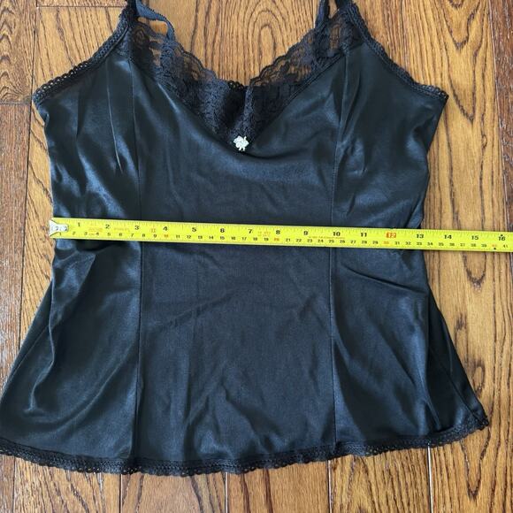 VTG Cami Ladies 36 Baby Doll Black Lace Straps Coquette Feminine Romantic USA - Picture 9 of 12